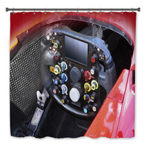 Steering Wheel In F1 Race Car Bath Decor 41212194