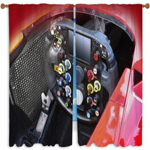 Steering Wheel In F1 Race Car Window Curtains 41212194