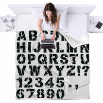 Stencil Letters And Numbers Blankets 61063051