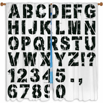 Stencil Letters And Numbers Window Curtains 61063051