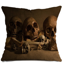 Still Life With Skulls And Bones Art And Dark Concept Pillows 98860142