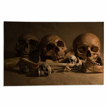 Still Life With Skulls And Bones Art And Dark Concept Rugs 98860142