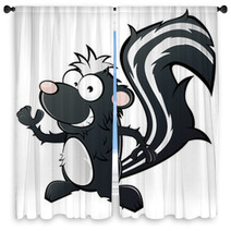 Stinktier Cartoon Lustig Window Curtains 25983400