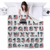 Stitched Usa Alphabet Blankets 50104152
