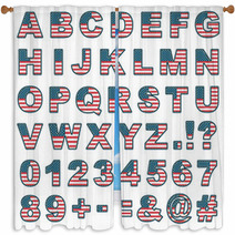 Stitched Usa Alphabet Window Curtains 50104152