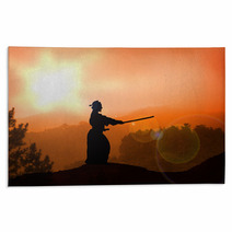 Stock Illustration Of Kendo Training On Mountain Rugs 45743883