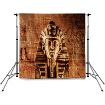 Stone Pharaoh Tutankhamen Mask Backdrops 205764822