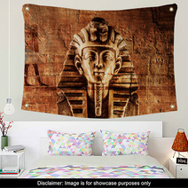 Stone Pharaoh Tutankhamen Mask Wall Art 205764822