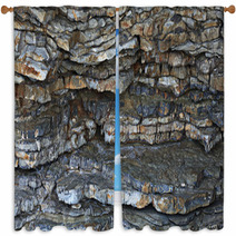 Stone Texture Rock Band Layers Window Curtains 72321116