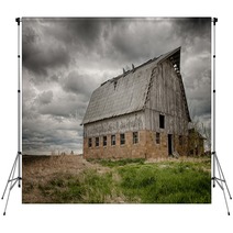 Stormy Barn Old Barn On Prairie With Stormy Sky Usa Backdrops 87839146