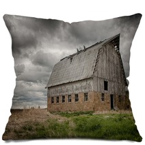 Stormy Barn Old Barn On Prairie With Stormy Sky Usa Pillows 87839146