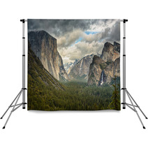 Stormy Clouds Over Tunnel View In Yosemite Backdrops 50014936