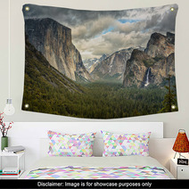 Stormy Clouds Over Tunnel View In Yosemite Wall Art 50014936