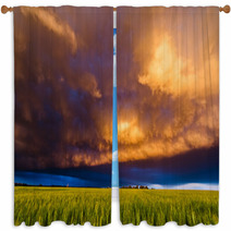 Stormy Sunset In The Plains Window Curtains 62971451