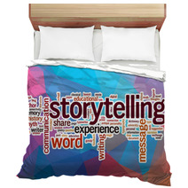 Storytelling Word Cloud With Abstract Background Bedding 78980514