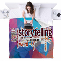 Storytelling Word Cloud With Abstract Background Blankets 78980514