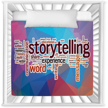 Storytelling Word Cloud With Abstract Background Nursery Decor 78980514