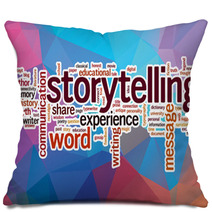Storytelling Word Cloud With Abstract Background Pillows 78980514