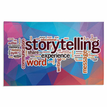 Storytelling Word Cloud With Abstract Background Rugs 78980514