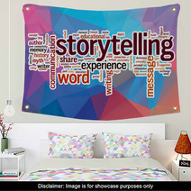 Storytelling Word Cloud With Abstract Background Wall Art 78980514