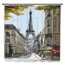 Street In Paris - Illustration Bath Decor 46056671