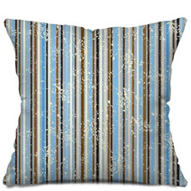 Striped Shabby Pattern, Brown And Blue Pillows 45134433