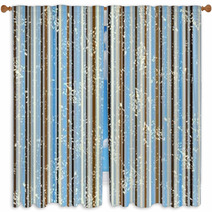 Striped Shabby Pattern, Brown And Blue Window Curtains 45134433