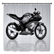 Studio Shot Of Black Motorcycle Bath Decor 66895617