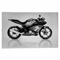 Studio Shot Of Black Motorcycle Rugs 66895617