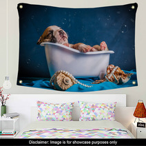 stuff in the bath with bubbles Wall Art 65480727