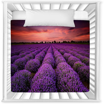 Stunning Landscape With Lavender Field At Sunset Nursery Decor 64900250