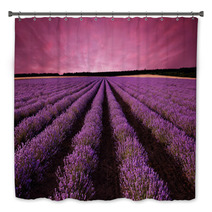 Stunning Lavender Field Landscape At Sunset Bath Decor 61156891