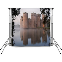 Stunning Moat And Castle In Autumn Fall Sunrise With Mist Over M Backdrops 48049725