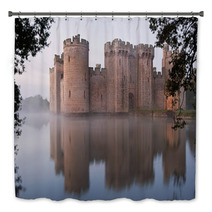 Stunning Moat And Castle In Autumn Fall Sunrise With Mist Over M Bath Decor 48049725