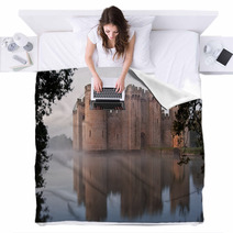 Stunning Moat And Castle In Autumn Fall Sunrise With Mist Over M Blankets 48049725