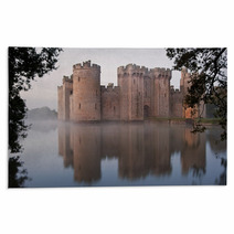 Stunning Moat And Castle In Autumn Fall Sunrise With Mist Over M Rugs 48049725