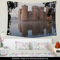Stunning Moat And Castle In Autumn Fall Sunrise With Mist Over M Wall Art 48049725