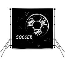 Stylized Image Of Soccer Ball On Black Background Vector Illustration In Grunge Style For Sporty Design Backdrops 193253301