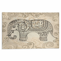 Stylized Lacy Elephant Rugs 46074090
