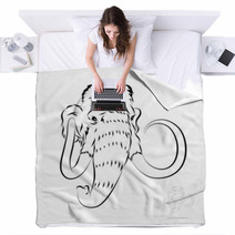 Stylized Mammoth Head Blankets 58575814