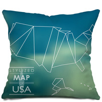 Stylized Map Of USA Pillows 61158218