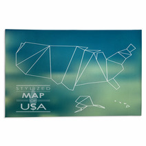 Stylized Map Of USA Rugs 61158218