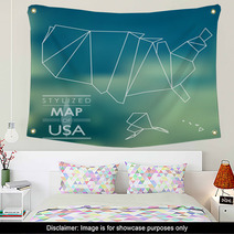 Stylized Map Of USA Wall Art 61158218