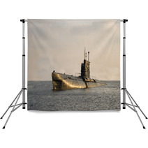 Submarine Rising To The Surface Backdrops 17734498