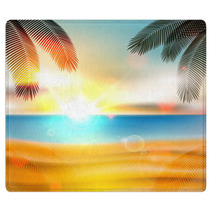 Summer Beach Background - Vector Rugs 66870015
