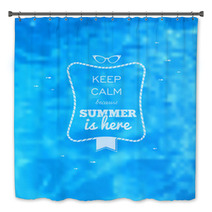 Summer Card Blue Water Pool Blurry Background Bath Decor 64689315