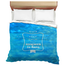 Summer Card Blue Water Pool Blurry Background Bedding 64689315