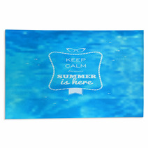 Summer Card Blue Water Pool Blurry Background Rugs 64689315