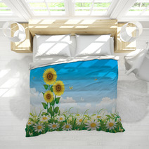 Summer Meadow With Daisies And Sunflowers Bedding 65112527