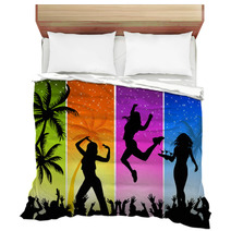 Summer Night Disco-party On A Four-color Background Bedding 14235233